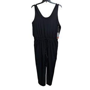 Natural Reflections Womens Black Sleeveless Drawstring Waist Jumpsuit XL NWT